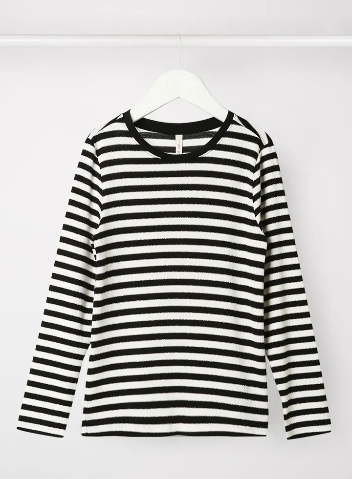 Long Sleeve Casual Stylish T-Shirt Black