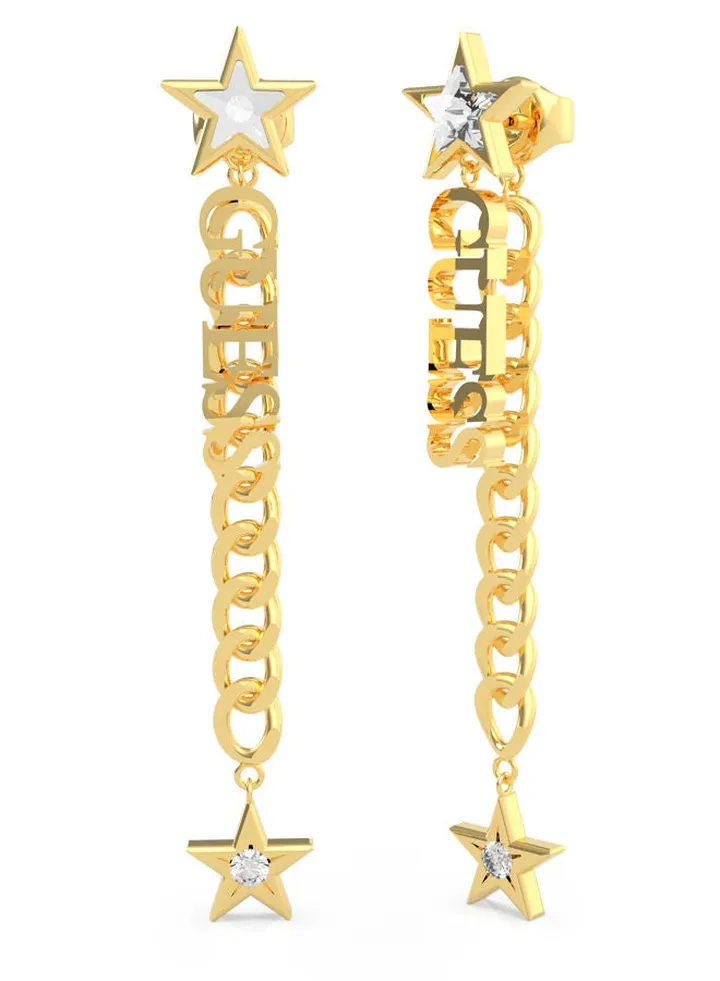 Chain Logo with Stars Earring