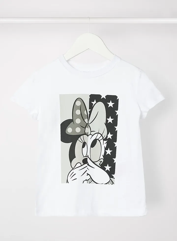 Girls Disney Crew Neck T-Shirt White