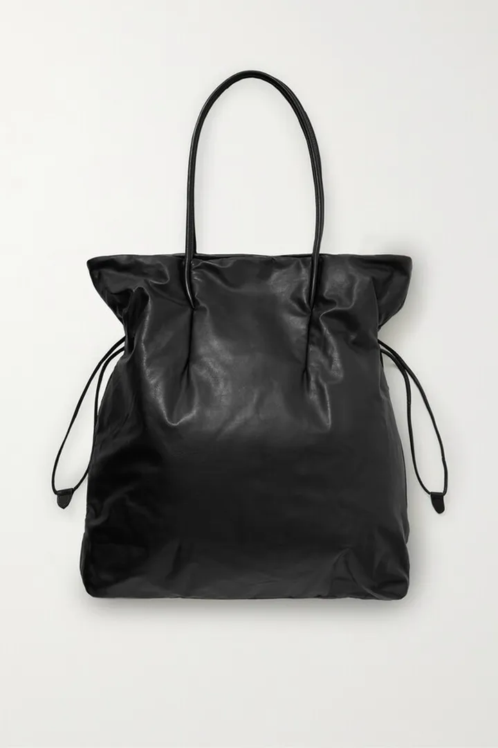 The Row - Polly Leather Tote - Black