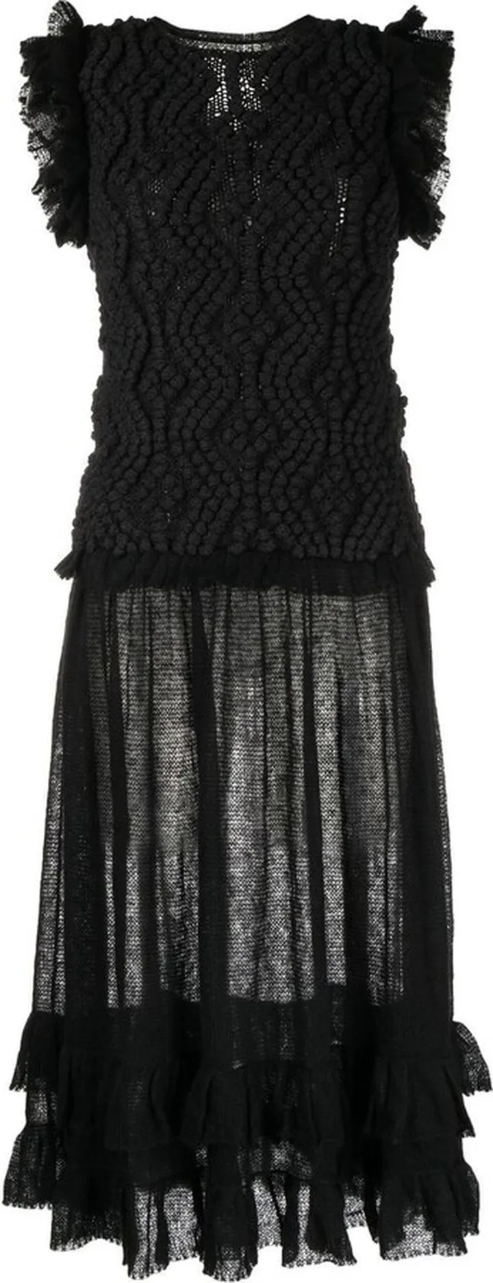 3D-knit sleeveless midi dress