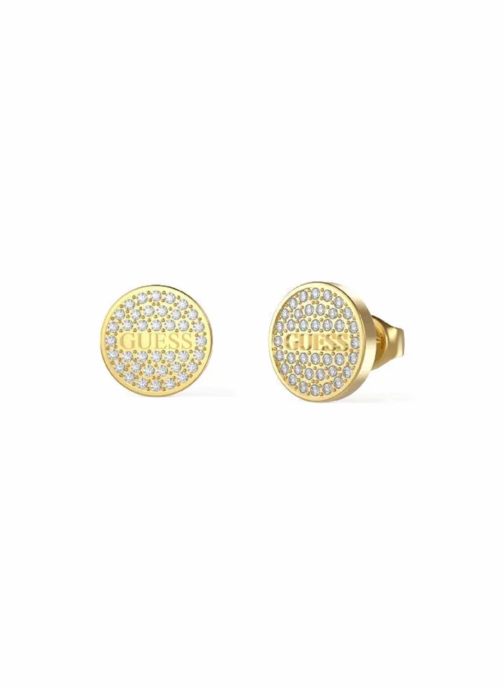 Pave with Guess Logo Coin Earring