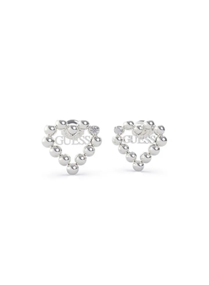 Silver Heart Bubbles Earring