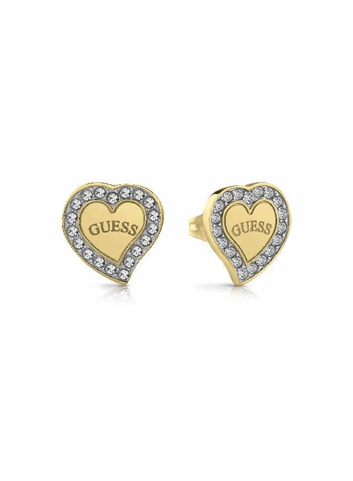 Pave with Heart Frame Earring