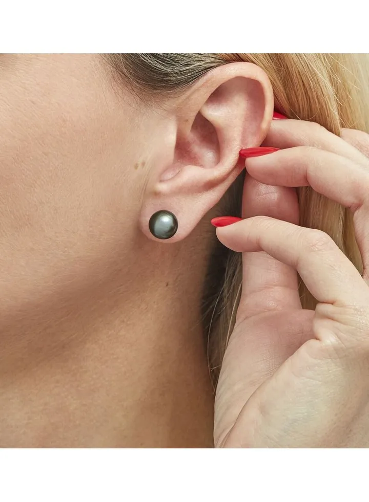 Black Ball Metal Shape Stud Earring Earrings For Women Girls