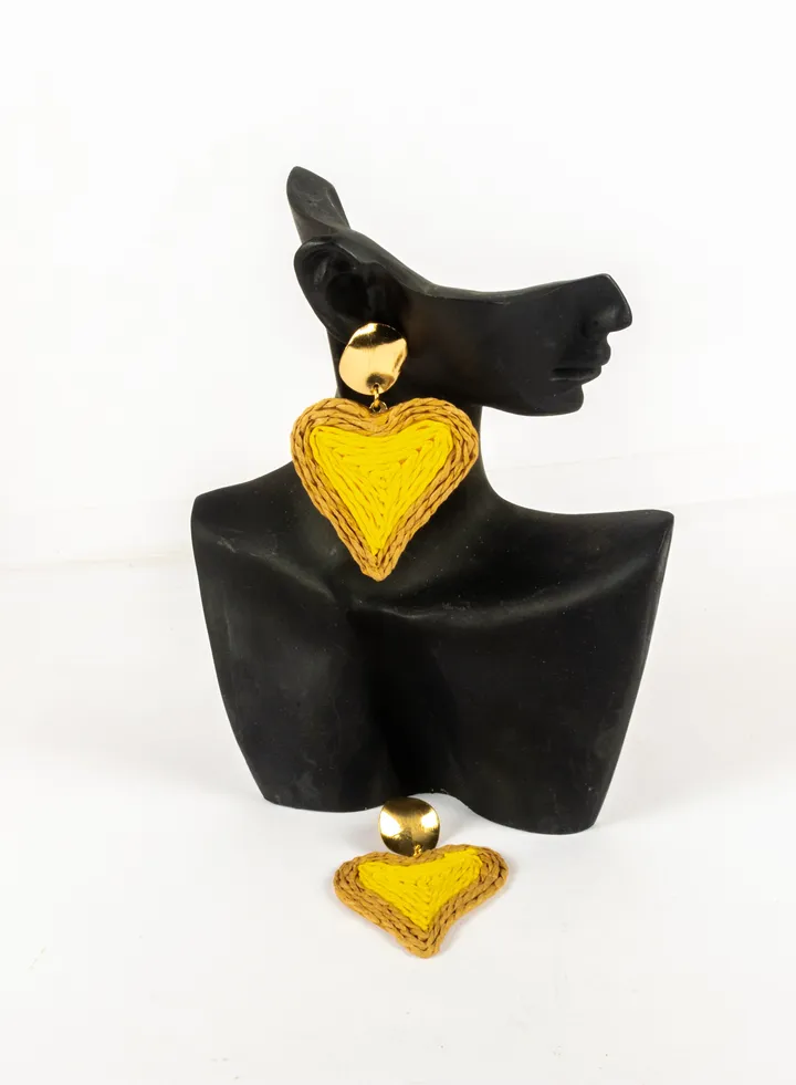 Yellow Heart Earring