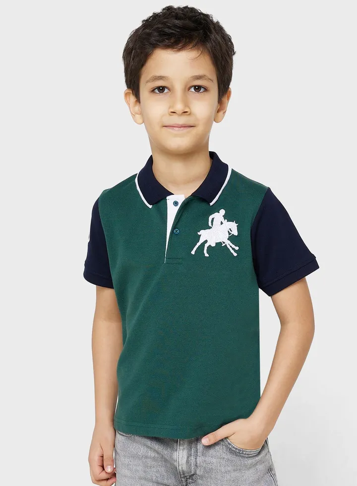 Boys Colourblock Polo Shirt