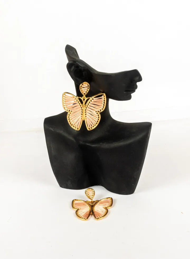 Pink Butterfly Earring