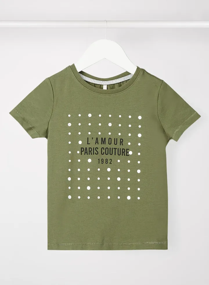 Kids/Teen Box Print T-Shirt Green