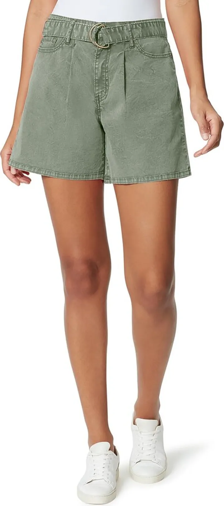 Womens Denim Pleated Denim Shorts