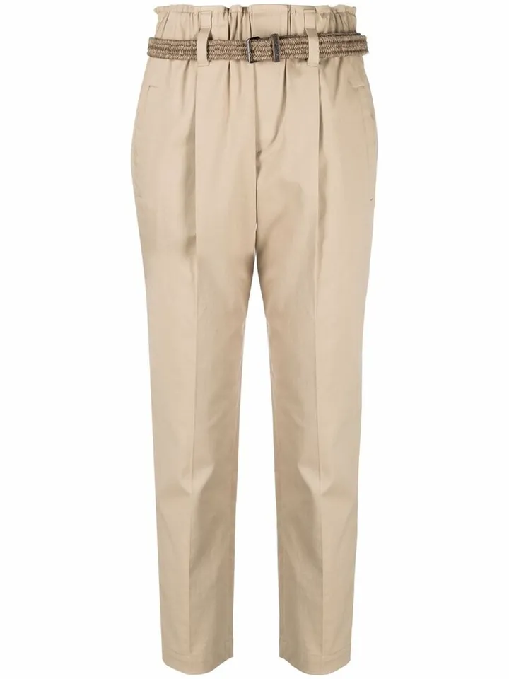 Cropped Straight-Leg Trousers