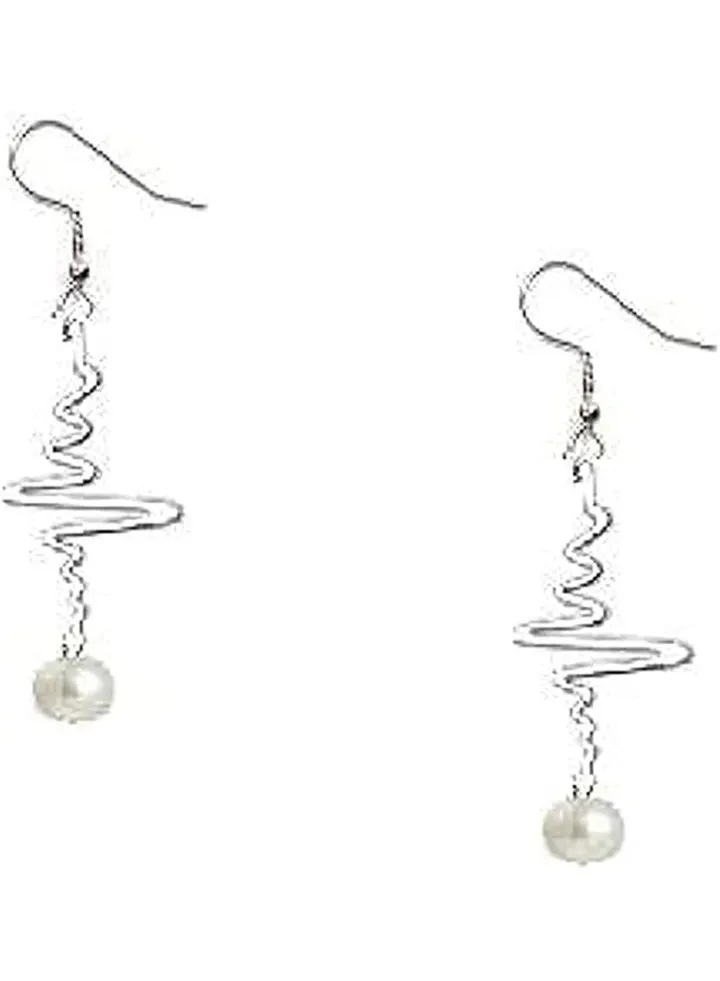 Pearl Earrings for Women, Silver
