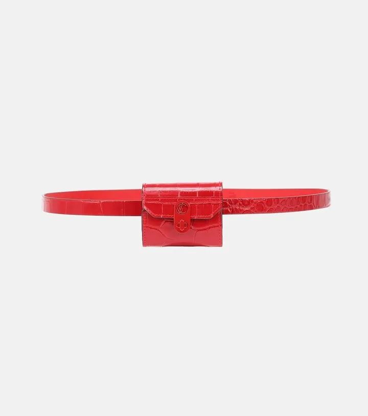 Elisa croc-effect leather belt bag