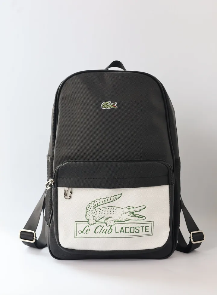 Lacoste Printed backpack Black and White