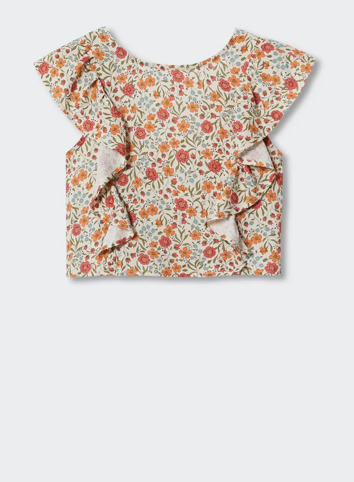 Kids Floral Print Ruffle Top