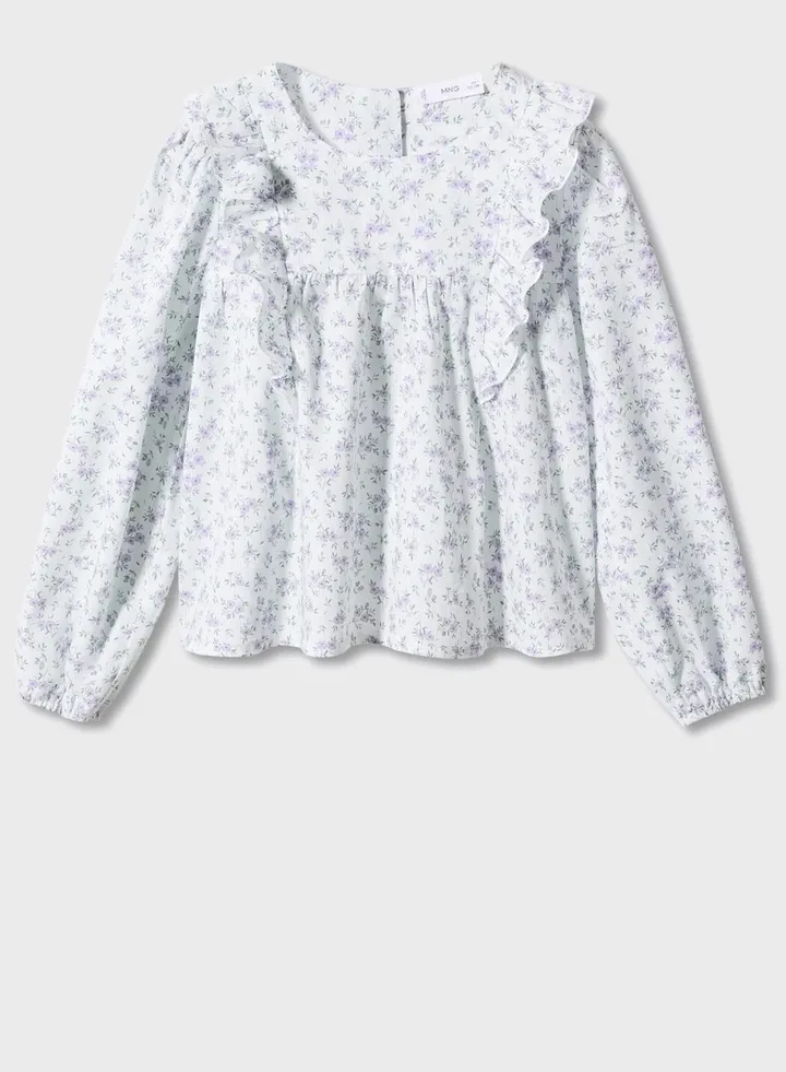 Kids Floral Ruffle Top