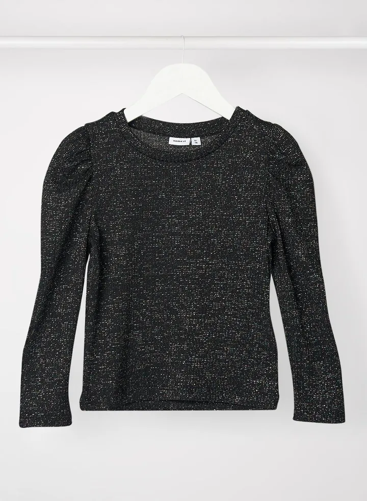 Kids/Teen Puff Sleeve Blouse Black