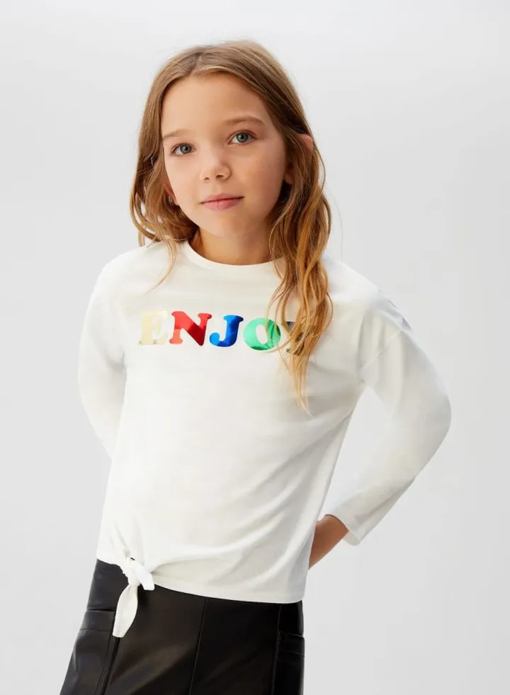 Knot Long Sleeves T-Shirt White