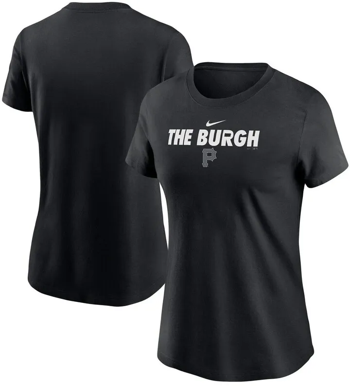 Women's Nike Black Pittsburgh Pirates Logo Local Nickname T-shirt