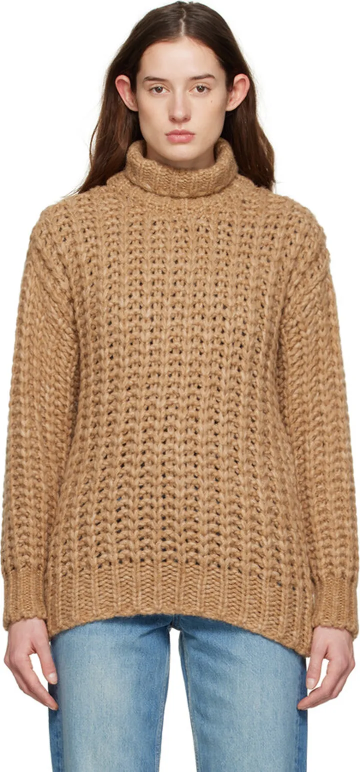 ANINE BING Beige Iris Turtleneck