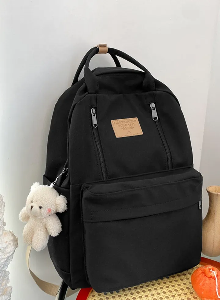 School Backpack Black Waterproof Bookbag Casual Lightweight Travel Rucksack Daypack Backpacks for Men Women College High School Bags backpack for Boys Girls Teens