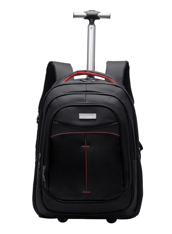 Multipurpose Rolling Backpack Unisex Water Resistant Wheeled 18 Inches Trolley Backpack for School College Office Business and Travel
