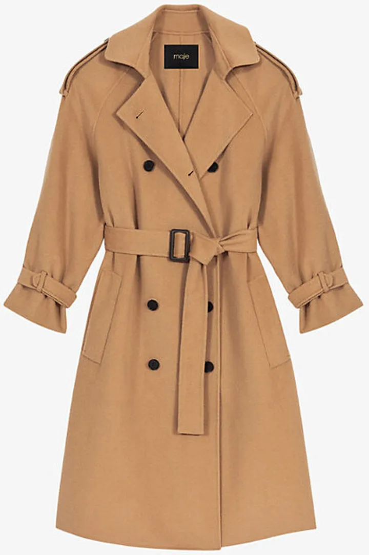 Womens Naturels Glara Wool-blend Trench Coat