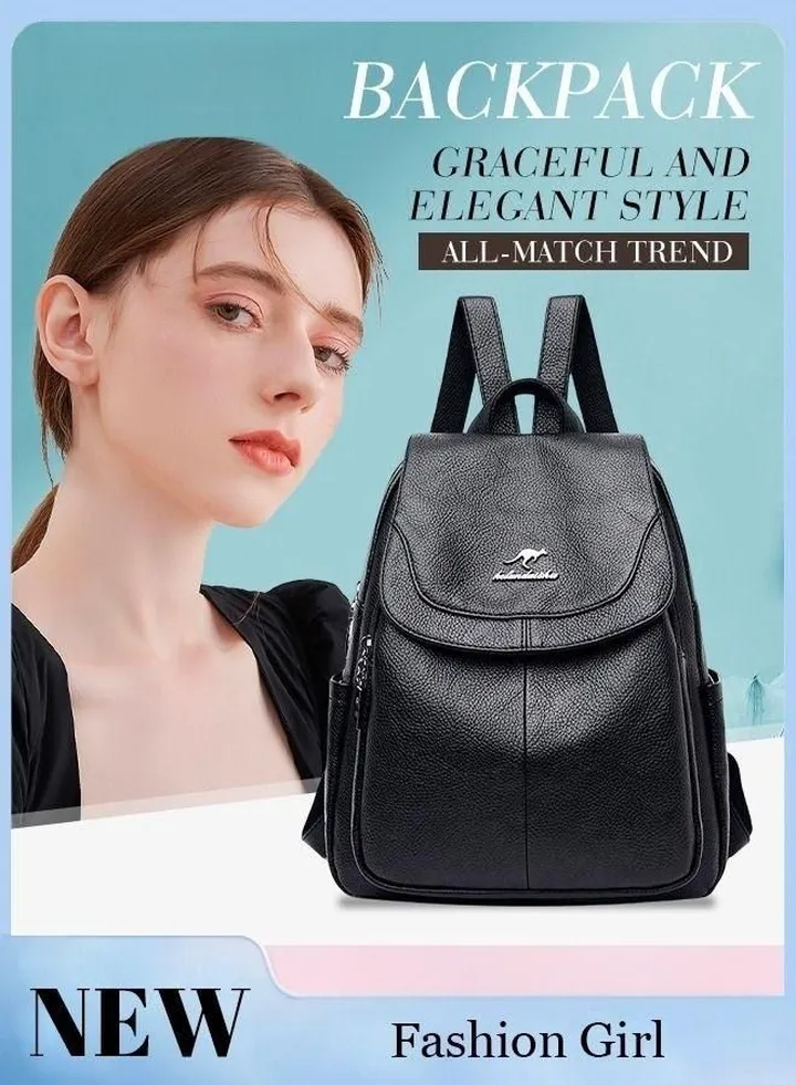 Women's New Women's Bag Shoulder Bag Trendy Fashion Soft Leather Mommy Casual Large-Capacity Backpack Fashionable on The Street Tidy Storage