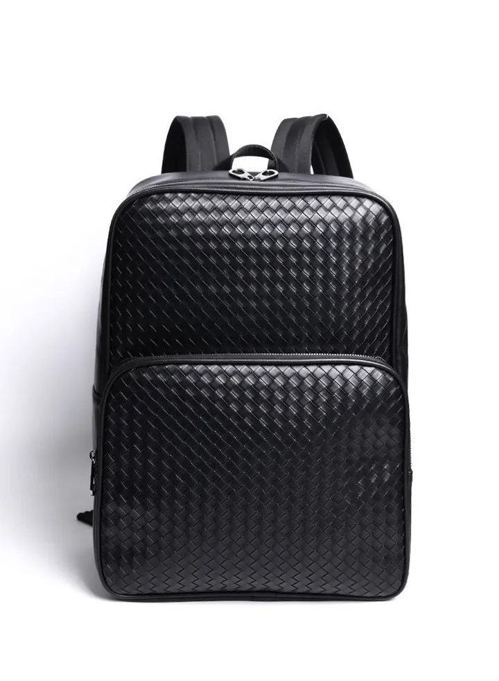 Leather Laptop Backpack for Men Women, School College Bookbag Casual Travel Daypack