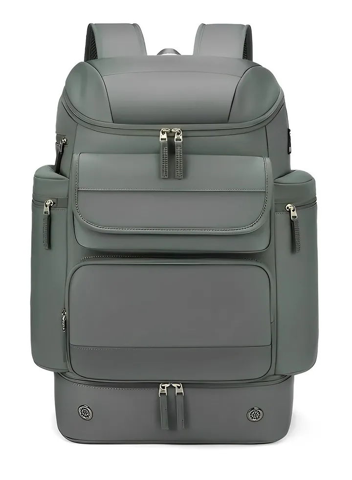 Skycare 45L Business Travel Backpack, Expandable Waterproof Laptop Bag with Independent Shoe Compartment, USB Charging Port, Anti-Theft Pocket, and Thermal Side Pockets