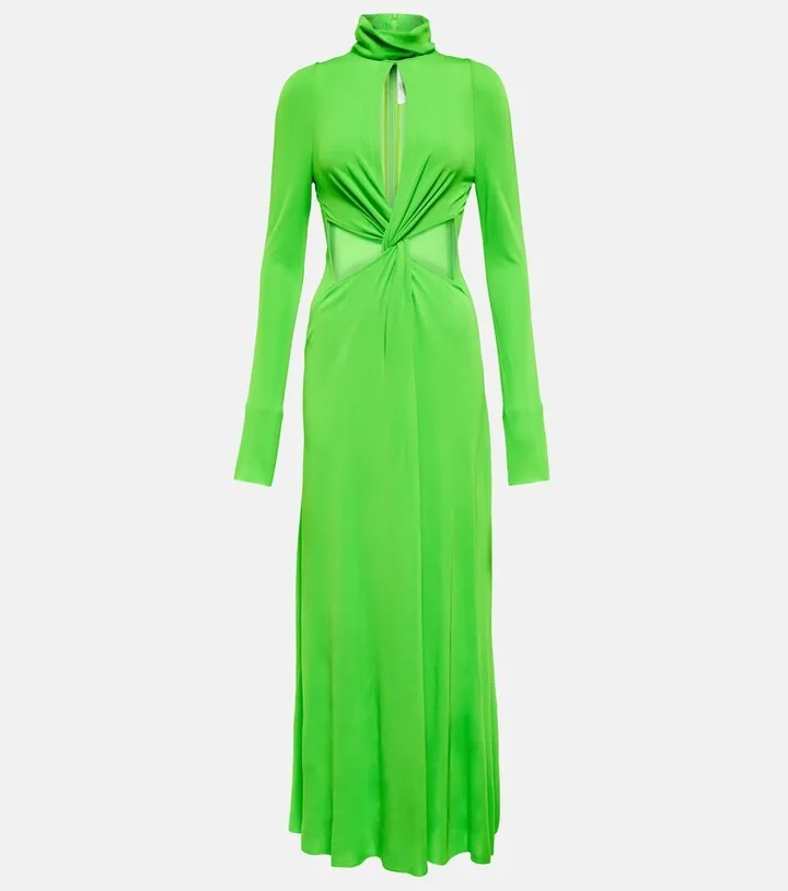 Cutout jersey midi dress