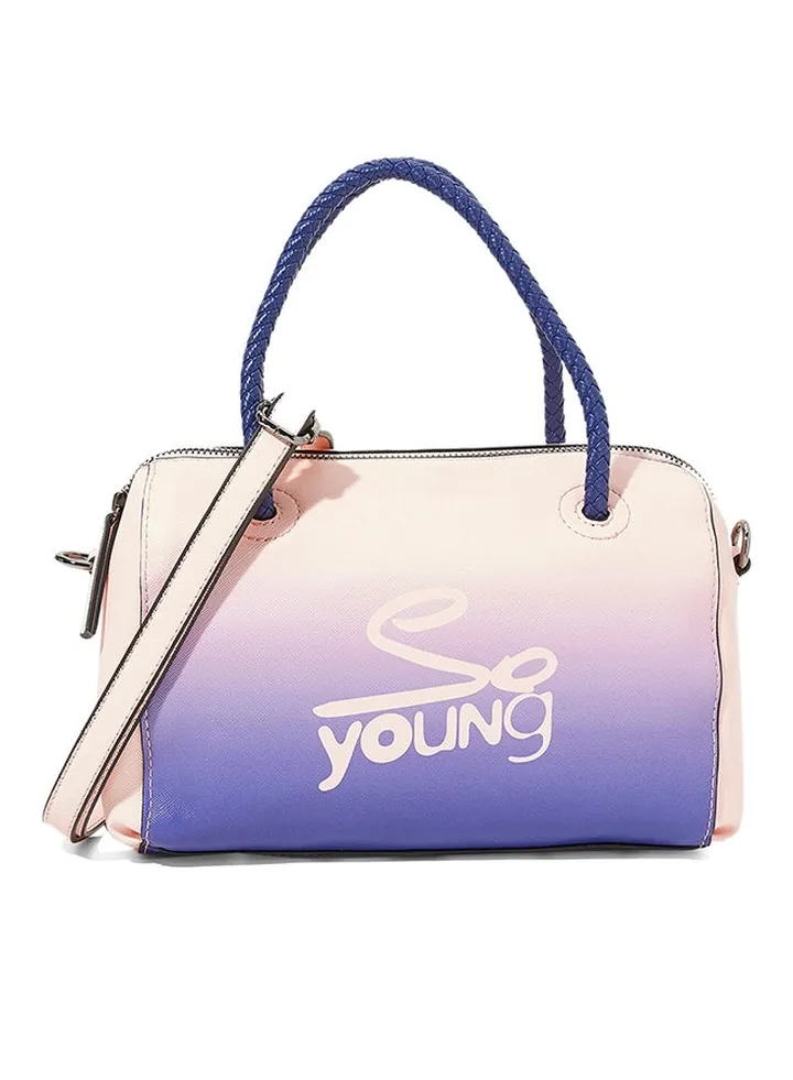 Dual Tone Shoulder Bag White/Purple