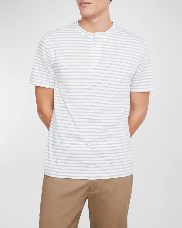 Men's Striped Henley Shirt