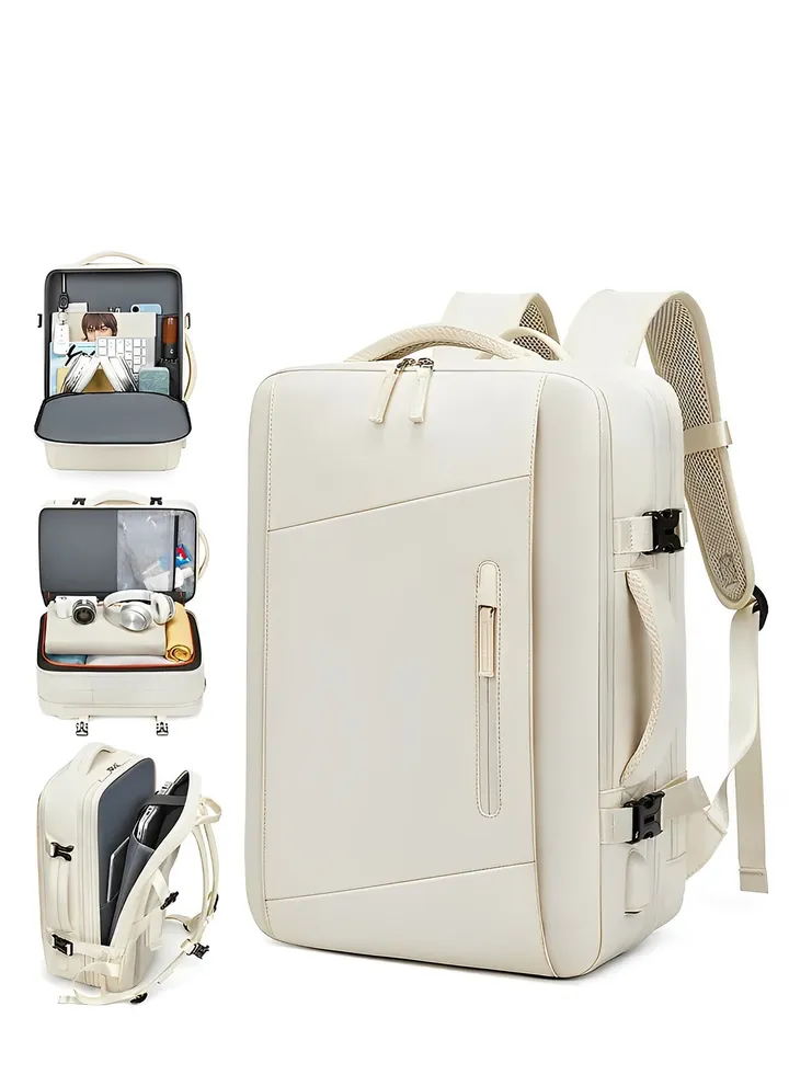 Skycare 39L Business Travel Backpack, Expandable Waterproof Laptop Bag with USB Charging Port