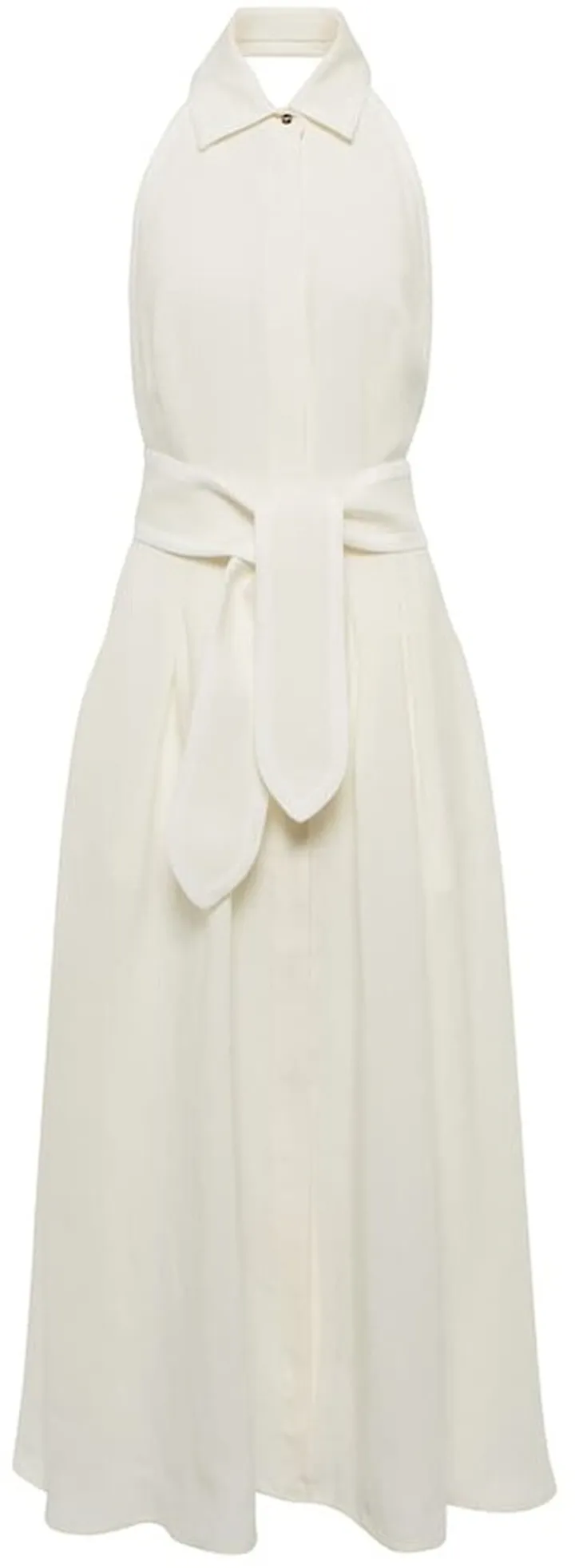 Caio halterneck linen midi dress
