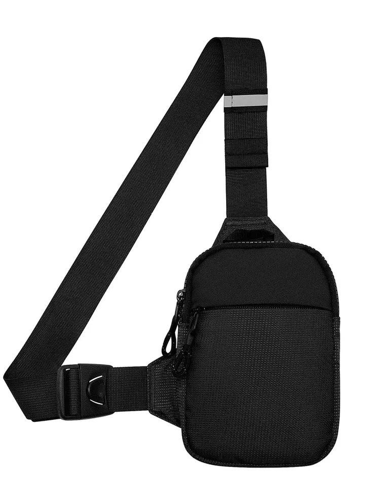 Small Sling Black Bag for Men , Waterproof Crossbody Packs Purses Chest Bags with Adjustable Shoulder Belt for Travel Sport Camping
