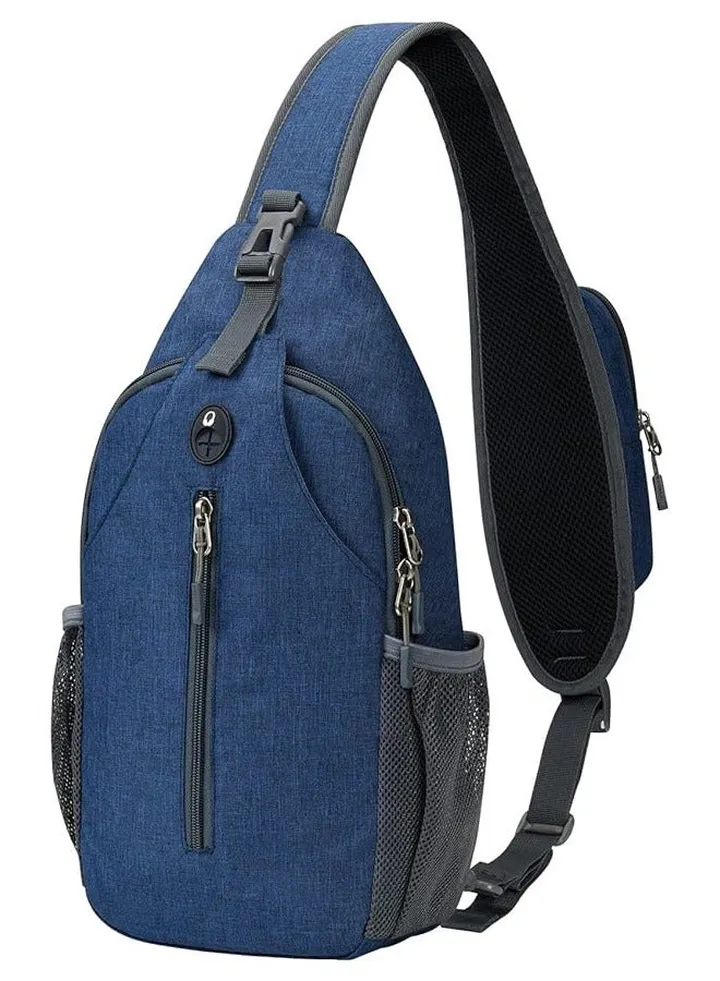 Sling Backpack Sling Bag Travel Hiking Chest Bag Shoulder Bag,Backpack for Men with Bottle Holder,Gift Sports for Men(Blue)