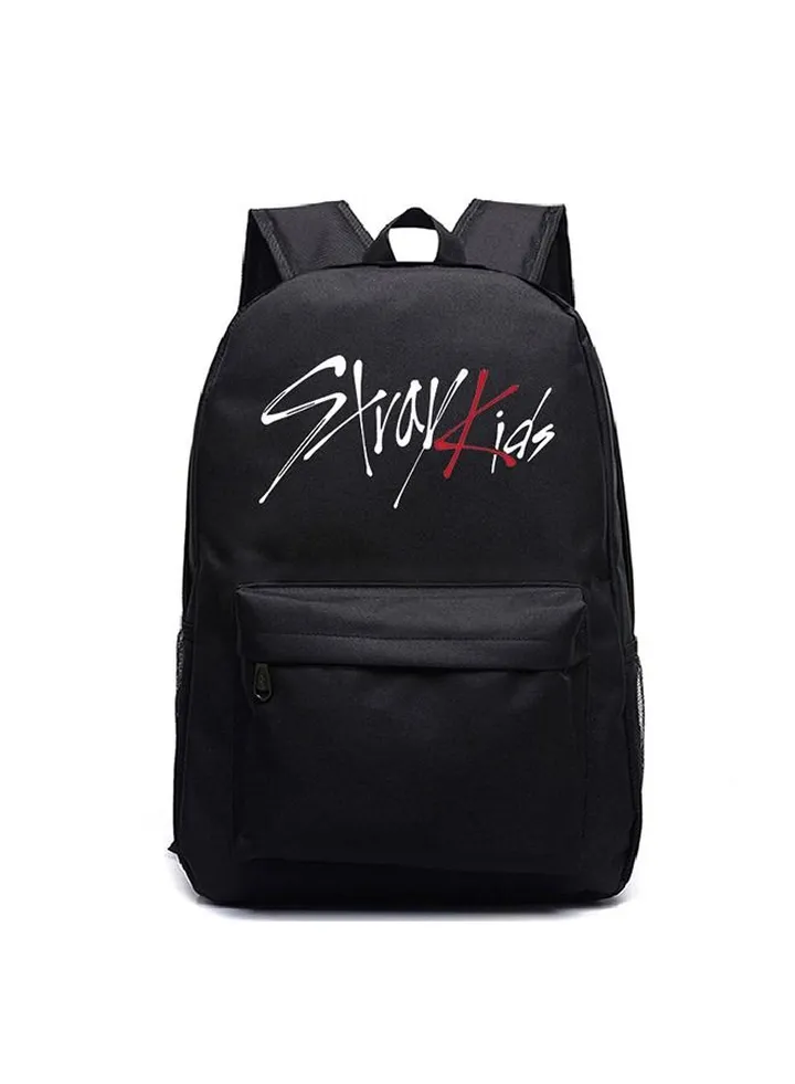 Stray Kids Peripheral Printed Backpack Large Capacity School Bag Black