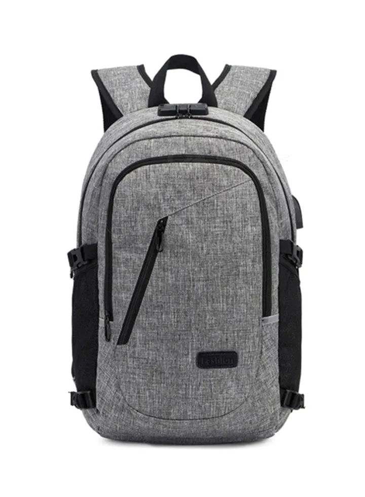 Casual Anti-Theft College Backpack Grey