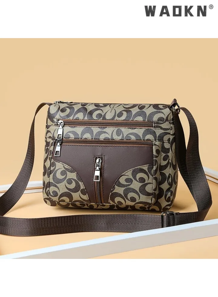 Women's Large Capacity Shoulder Bag, New Fashion Simple Casual Crossbody Bag Tote Bag for Ladies, PU Material Crossbody Bag Sling Bag Messenger Bag (Brown)