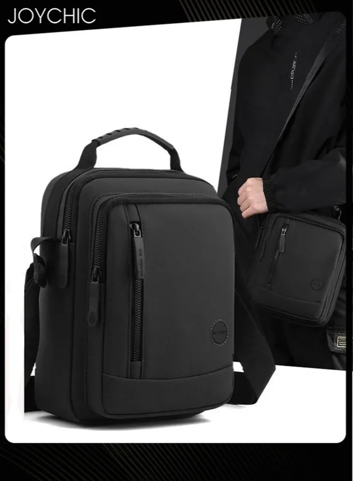 New Style Men's Shoulder Bag Fashionable Casual Portable Crossbody Bag Large Capacity Outdoor Male Daypack Black