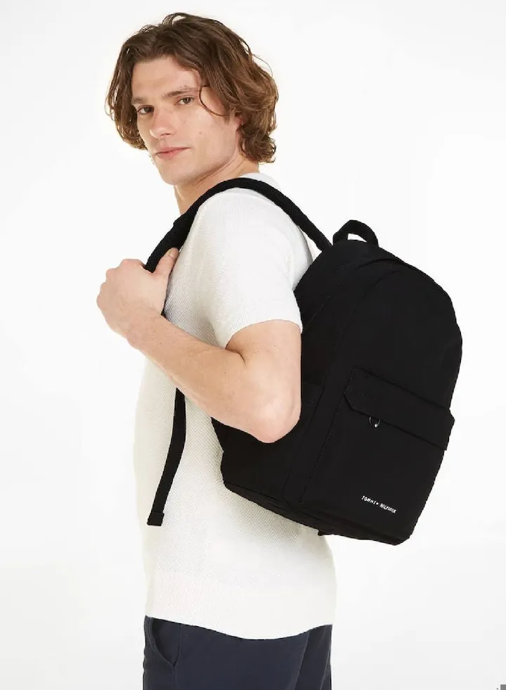 Men's Logo Small Dome Backpack - Recycled polyester mix, Black