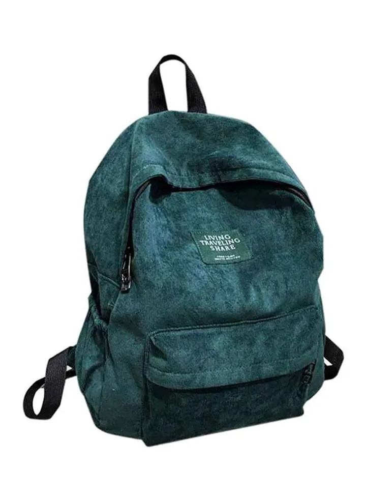 Velvet Zipper Backpack Green