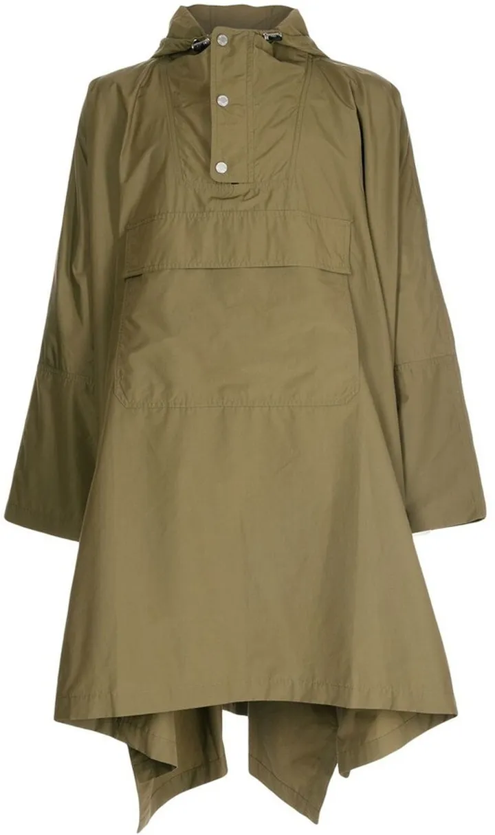Asymmetric-Hem Hooded Cape