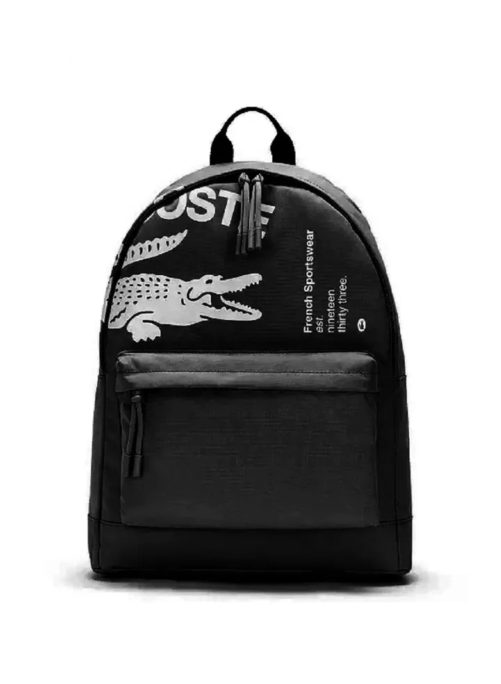 Lacoste Printed Casual Backpack Black