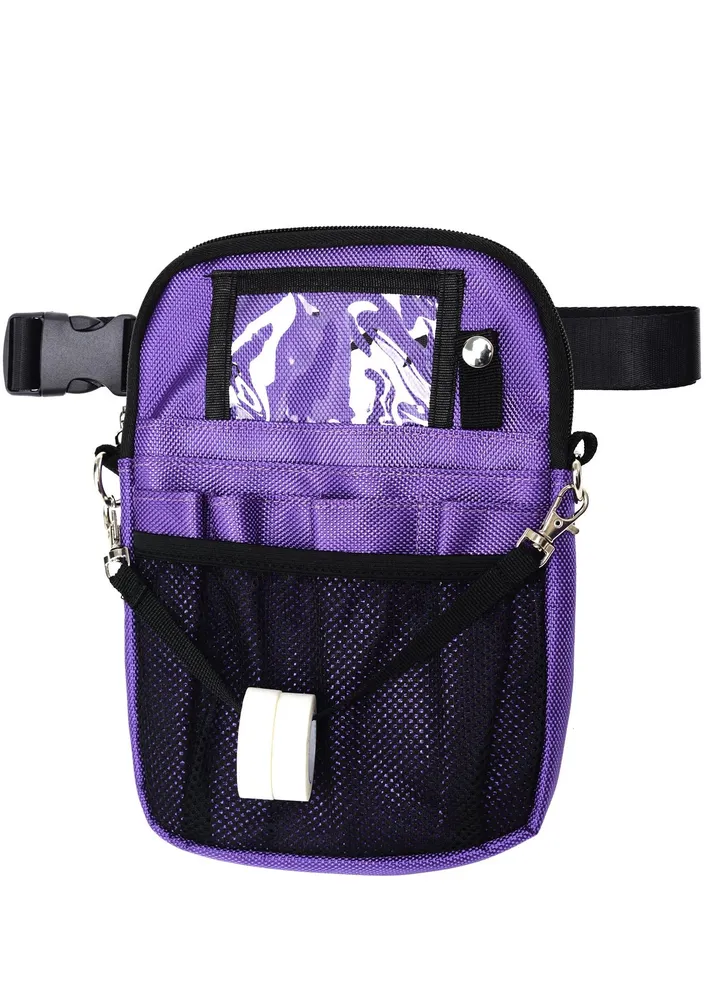 Nurse Pack Nursing Work Waist Bags Nurse Gifts Multi Function Medical Gear Pocket Belt Tools Organizer Pouch Utility Waist Pack Supplies Accessories for Stethoscope Bandage Scissor Purple