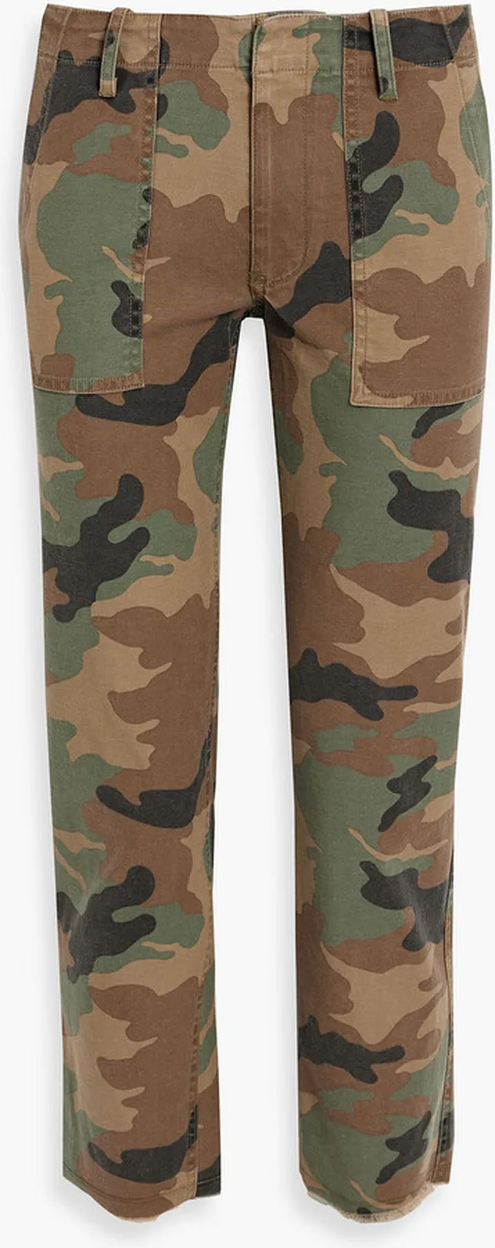 Jenna cropped camouflage cotton-blend twill straight-leg pants