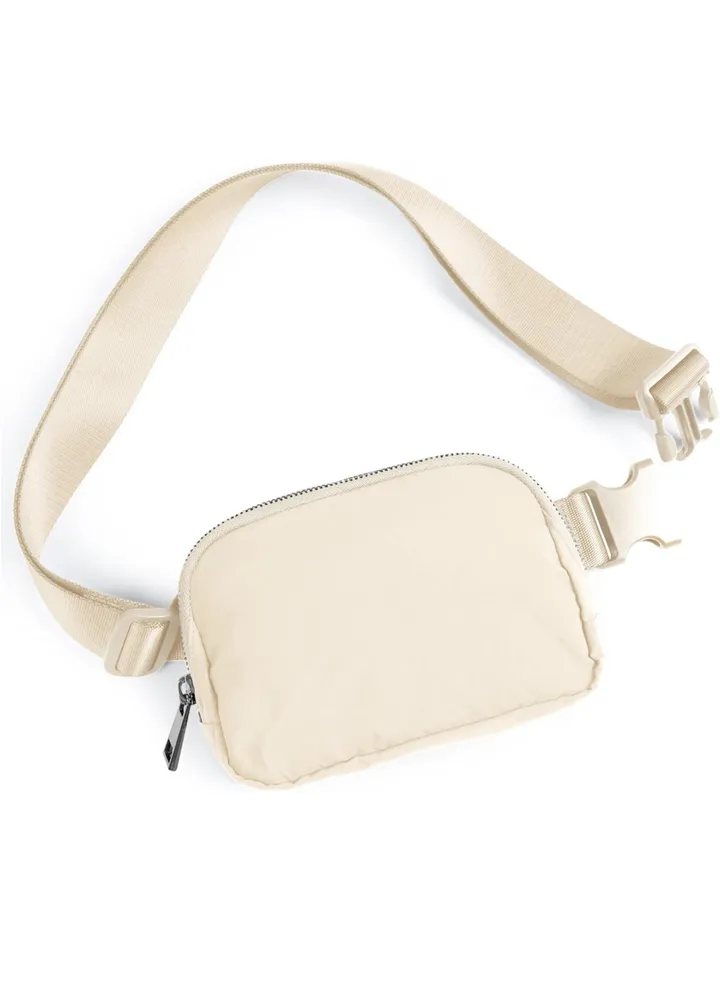 Mini Belt Bag with Adjustable Strap for Women Men Small Pack for Workout Running Traveling Hiking,Beige