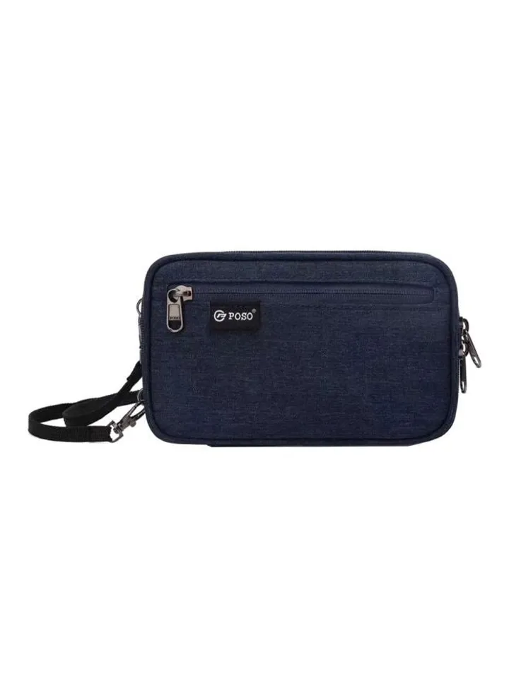 Water Resistant Hand Bag Dark Blue/Black