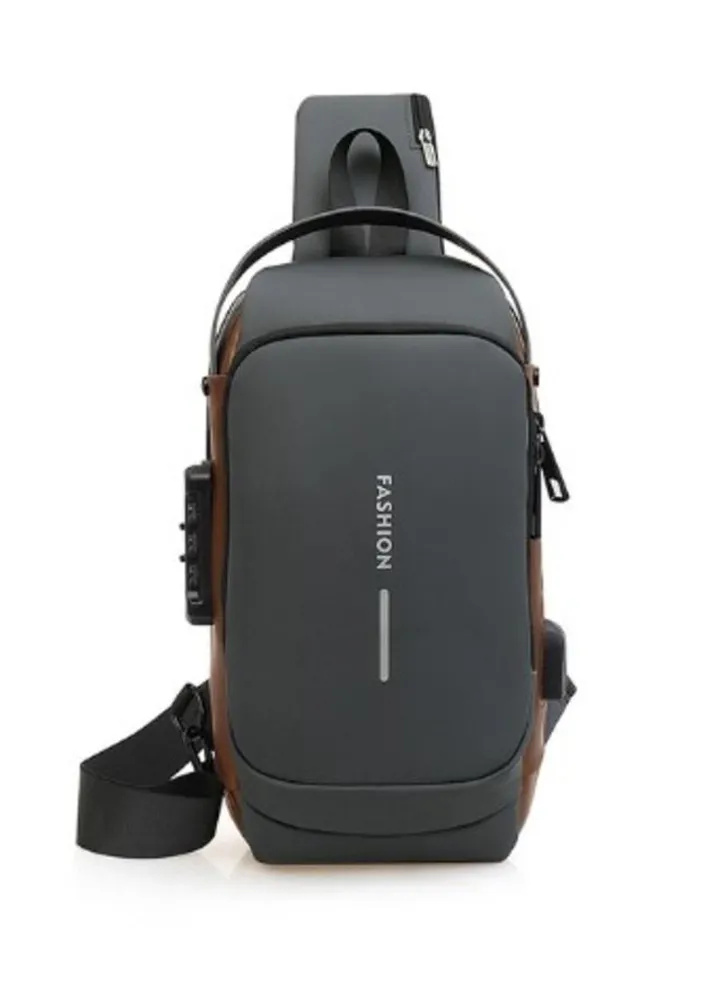 Anti Theft Sling Bag for Men, USB Charging Sport Sling Anti-Theft Shoulder Bag, Waterproof Chest Bag Motorcycle Bag Usb Charging Messenger Sling Shoulder Bags